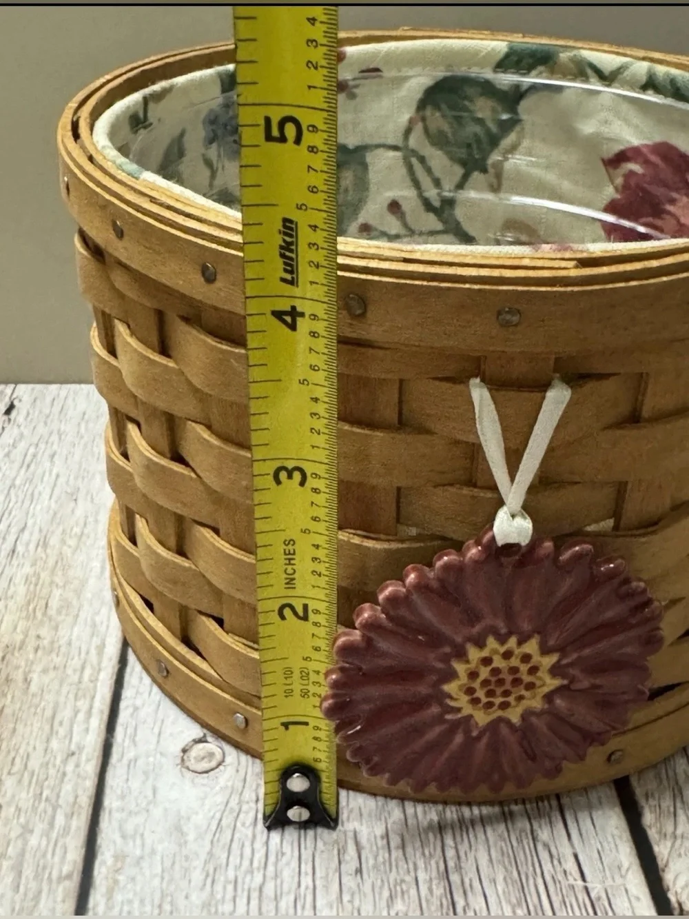 LONGABERGER 2004 Mother’s Day Essentials Basket Liner, Protector, Tie-on